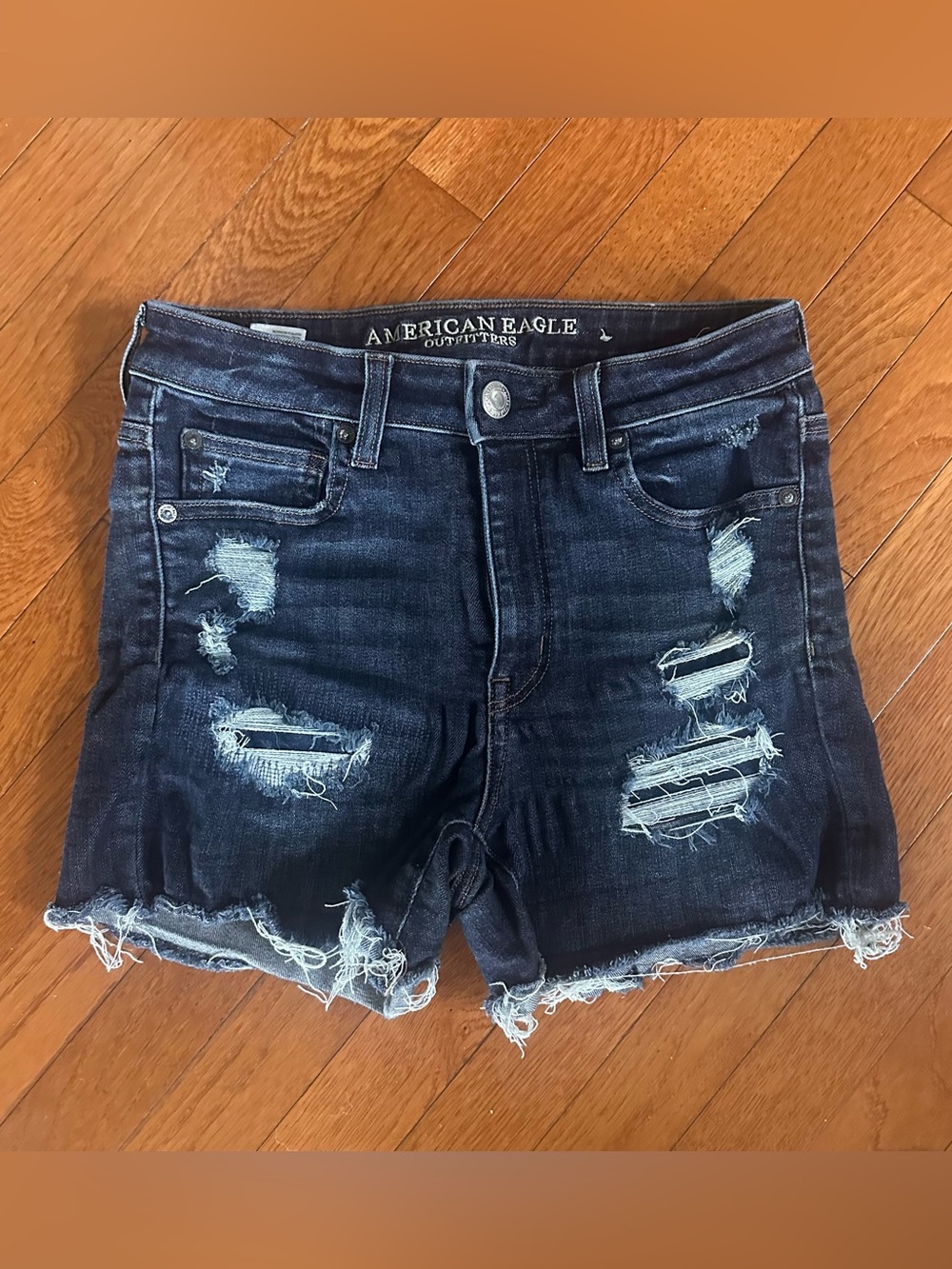 American Eagle Next Level Stretch Distressed Jean Shorts